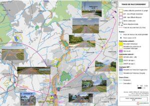 Tracé de raccordement d’une centrale PV au poste source